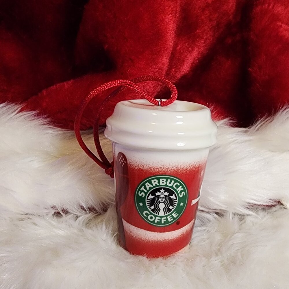 2010 Starbucks Christmas Holiday Ornament Ceramic Cup